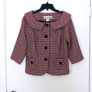 Black and Red Houndstooth Jacket